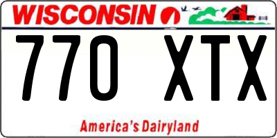 WI license plate 770XTX