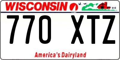 WI license plate 770XTZ