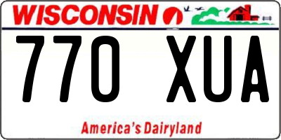 WI license plate 770XUA