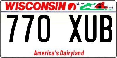 WI license plate 770XUB