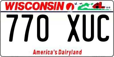WI license plate 770XUC