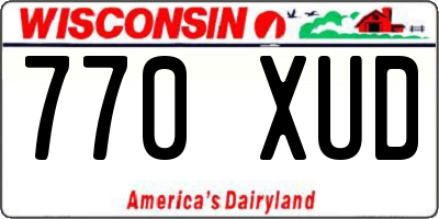 WI license plate 770XUD