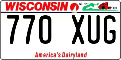 WI license plate 770XUG