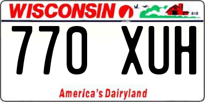 WI license plate 770XUH
