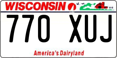 WI license plate 770XUJ
