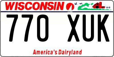 WI license plate 770XUK