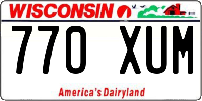 WI license plate 770XUM