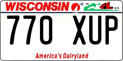 WI license plate 770XUP