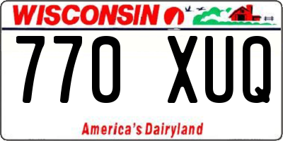WI license plate 770XUQ