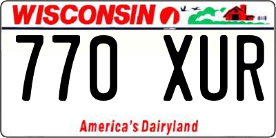WI license plate 770XUR
