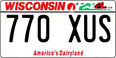 WI license plate 770XUS