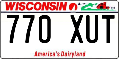 WI license plate 770XUT