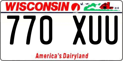 WI license plate 770XUU