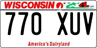 WI license plate 770XUV