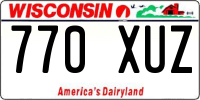 WI license plate 770XUZ