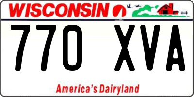 WI license plate 770XVA