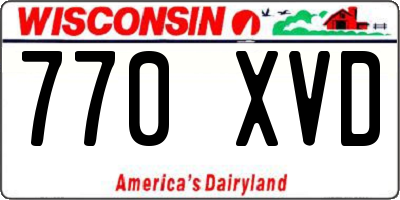 WI license plate 770XVD
