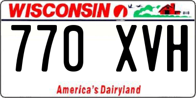WI license plate 770XVH