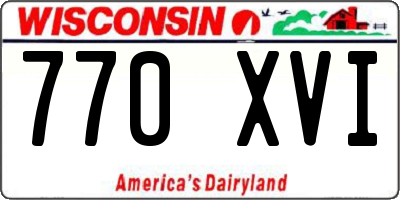 WI license plate 770XVI