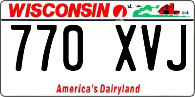 WI license plate 770XVJ