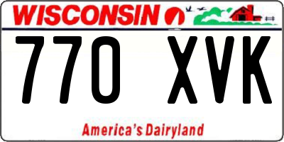WI license plate 770XVK