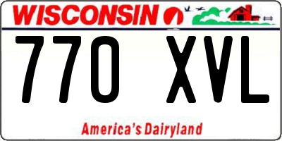 WI license plate 770XVL