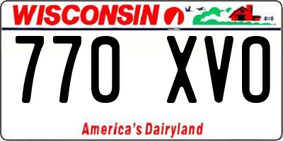 WI license plate 770XVO