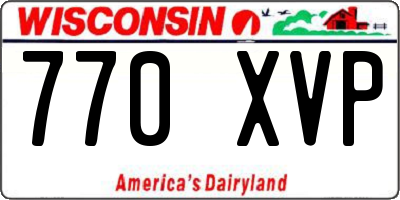 WI license plate 770XVP