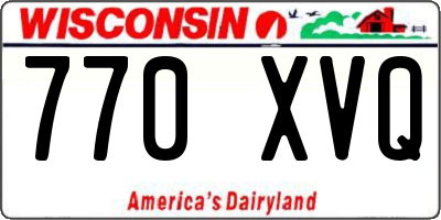 WI license plate 770XVQ