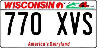 WI license plate 770XVS
