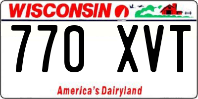 WI license plate 770XVT