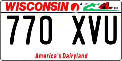 WI license plate 770XVU