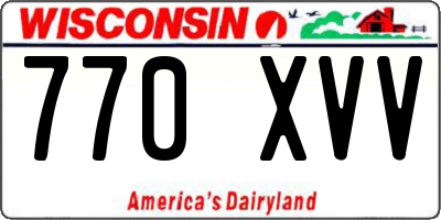 WI license plate 770XVV