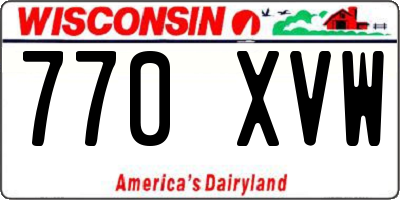 WI license plate 770XVW
