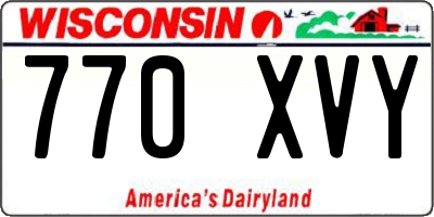 WI license plate 770XVY