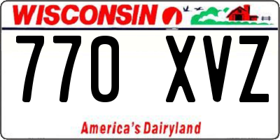 WI license plate 770XVZ