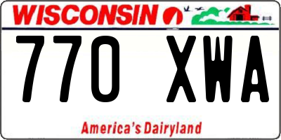 WI license plate 770XWA