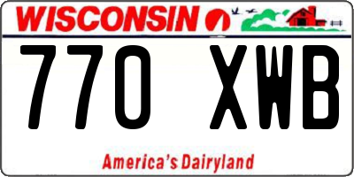 WI license plate 770XWB