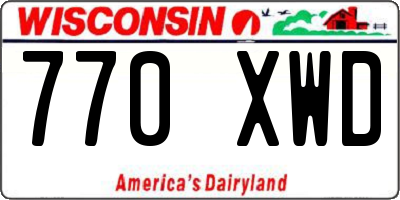 WI license plate 770XWD