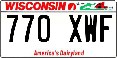 WI license plate 770XWF