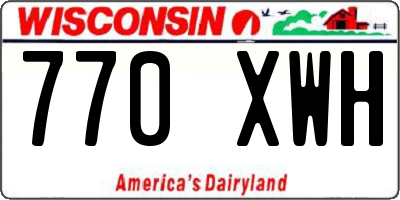 WI license plate 770XWH