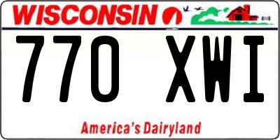 WI license plate 770XWI