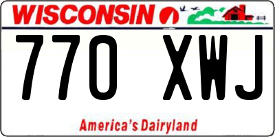 WI license plate 770XWJ