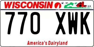 WI license plate 770XWK