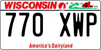 WI license plate 770XWP