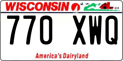WI license plate 770XWQ