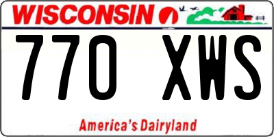 WI license plate 770XWS