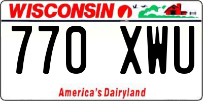 WI license plate 770XWU