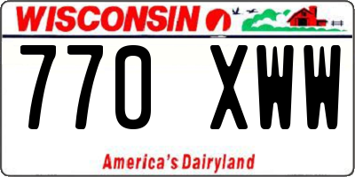 WI license plate 770XWW