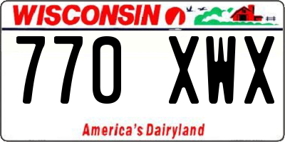 WI license plate 770XWX